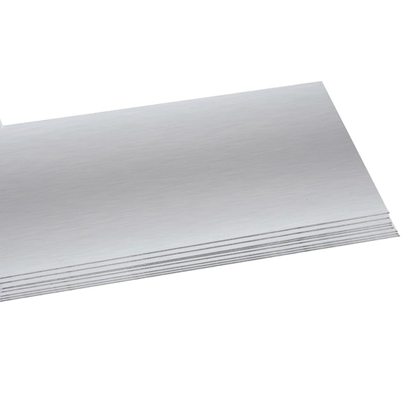 Feuilles de métal - 10 x feuilles d'aluminium - ARGENT BROSSÉ - 3" x 8" (7,5 cm x 20,3 cm)