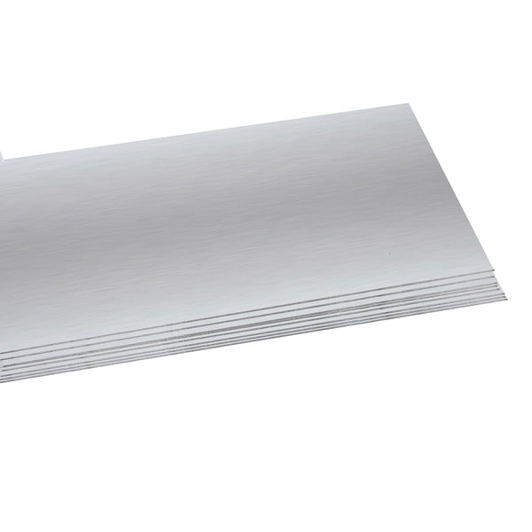 Metal Sheets - 10 x Aluminium Sheets - BRUSHED SILVER - 4" x 4" (10.1cm x 10.1cm)