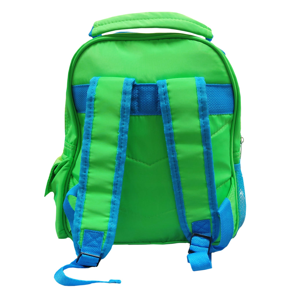 Taschen – Neonfarbene Rucksäcke mit Klappe – Grün und Blau, gut sichtbar – 33 cm x 31 cm x 8 cm