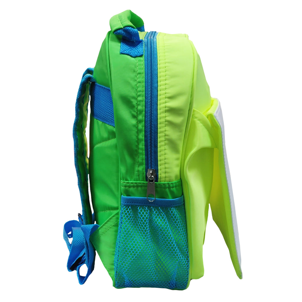 Taschen – Neonfarbene Rucksäcke mit Klappe – Grün und Blau, gut sichtbar – 33 cm x 31 cm x 8 cm