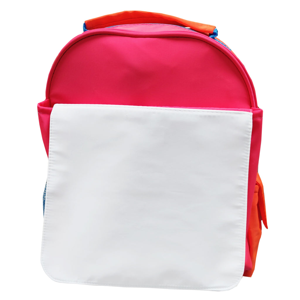 Bags - Neon Backpacks with Flap - Orange and Pink Hi Vis - 33cm x 31cm x 8cm