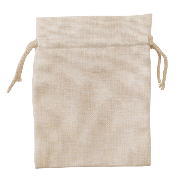 Bags - DOUBLE DRAWSTRING - Thick Linen - 15cm x 20cm