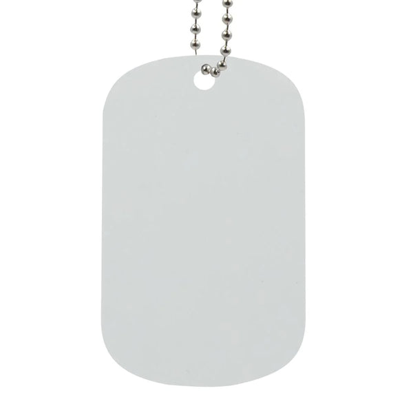 Dog Tag - WHITE - Stainless Steel - Double Sided