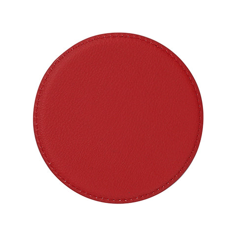 Engravables - PU LEATHER - Coaster - ROUND - 10cm - Red