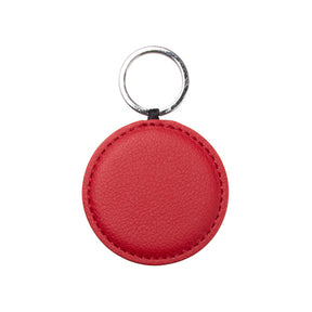 Engravables - PU LEATHER - Keyring - ROUND - 5cm - Red - Longforte Trading Ltd