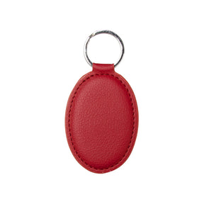 Engravables - PU LEATHER - Keyring - OVAL - 4.5cm x 6.5cm - Red - Longforte Trading Ltd