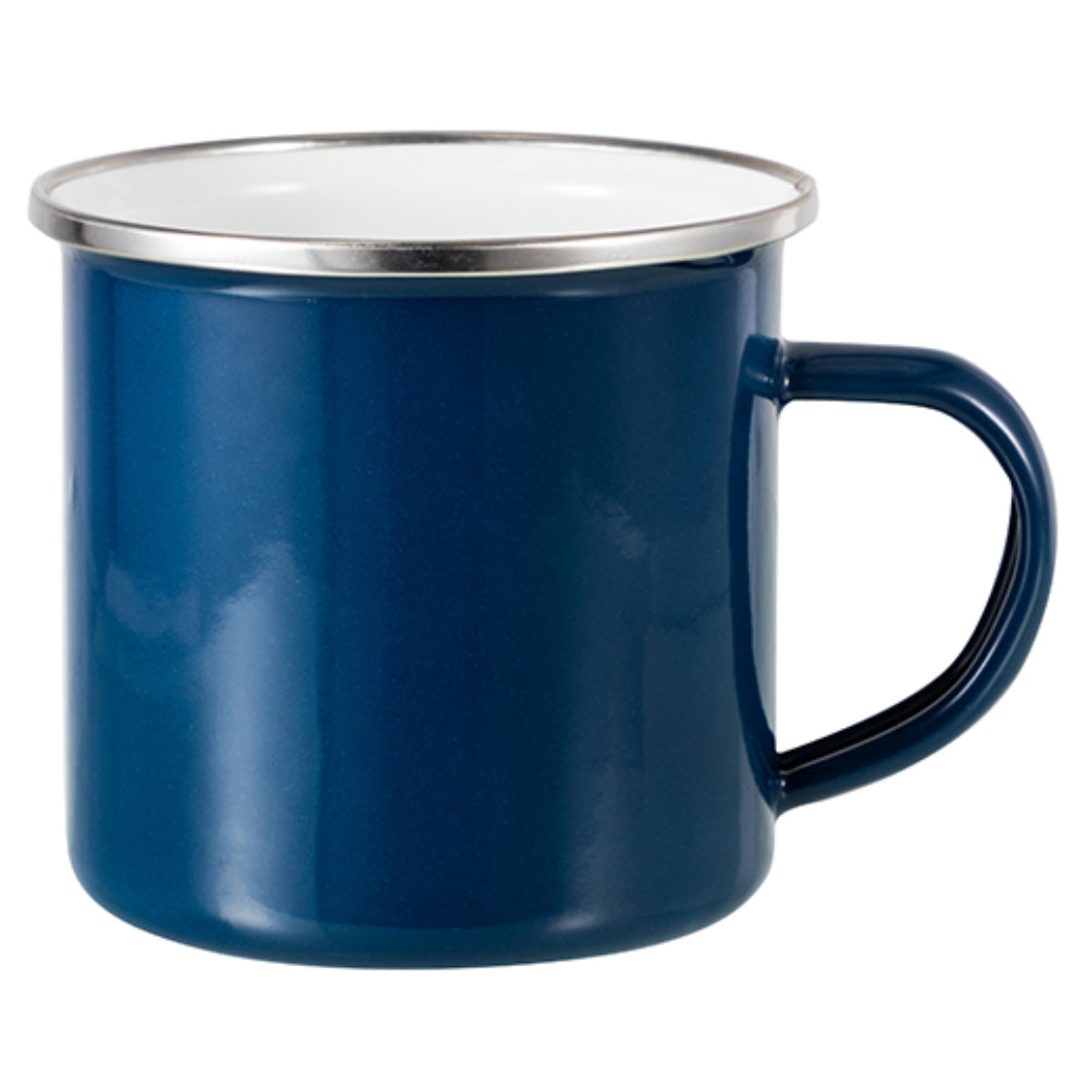 Tasses - Tasses en métal et en émail - Bleu foncé - Tasse en céramique émaillée de 12 oz