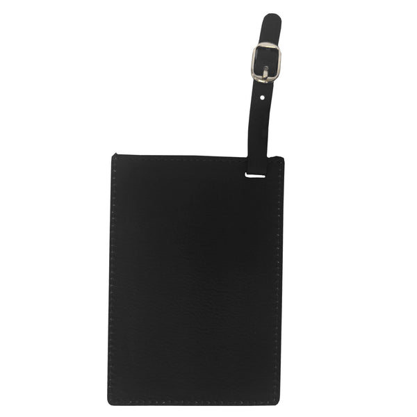 Engravables - PU LEATHER - Luggage Tag -  7.8cm x 11.4cm - Black