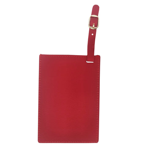Engravables - PU LEATHER - Luggage Tag -  7.8cm x 11.4cm - Red
