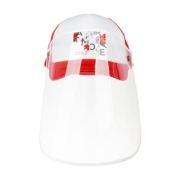 Apparel - Cap with Face Shield - ADULT - Red - Longforte Trading Ltd