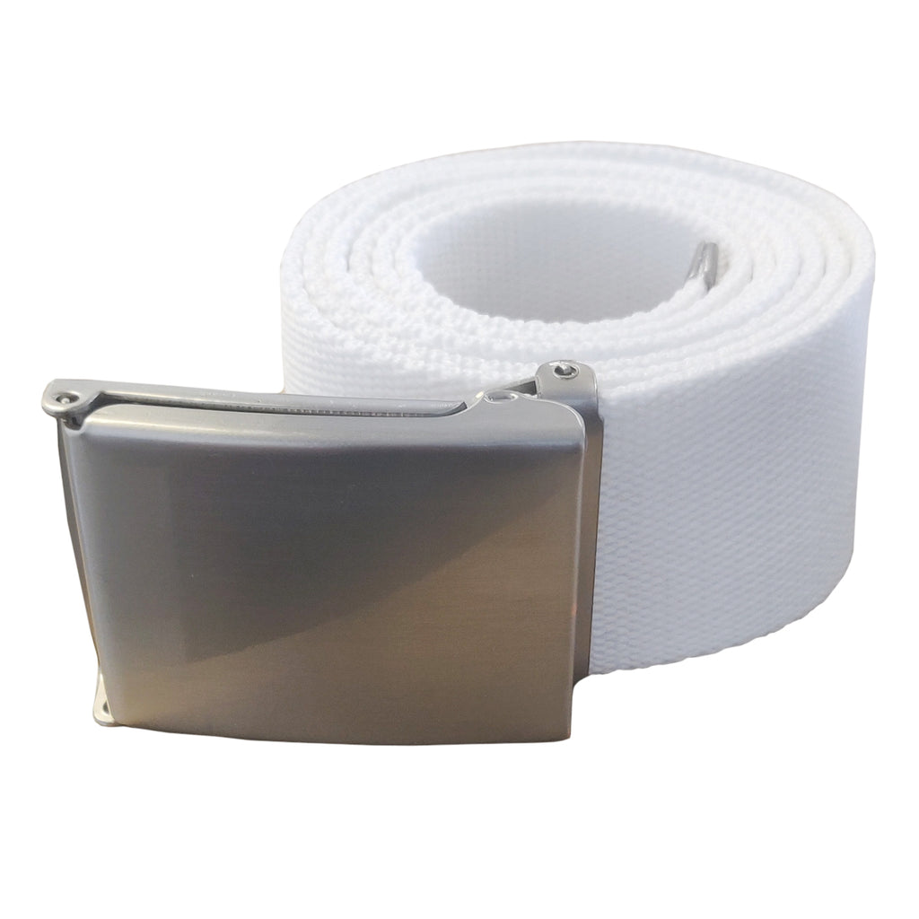 Apparel - Fashion White Belt with SILVER Buckle -  40mm x 1200mm