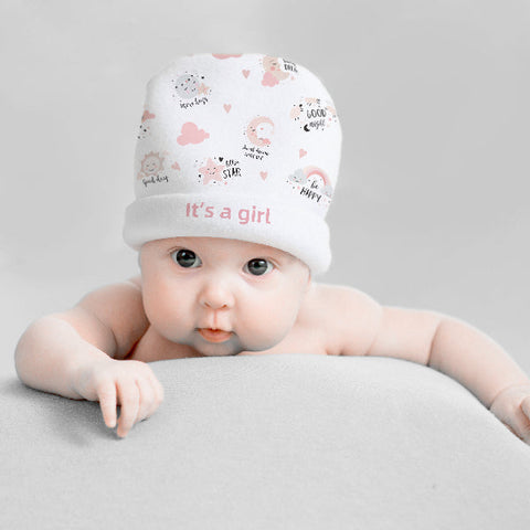 FULL CARTON - 50 x Baby Sublimation Fleece Beanie Caps - White