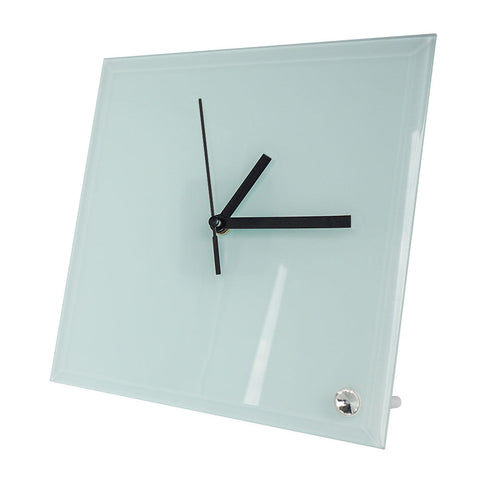 FULL CARTON - 20 x Glass Desk Clocks - GLOSS - Square - 20cm