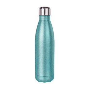 Glitter Finish 500ml Stainless Steel Engravable Bowling Bottle, Teal