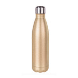 Gold 500ml Stainless Steel Engravable Bowling Bottle, Glitter Finish