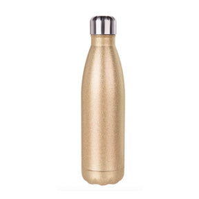 Gold 500ml Stainless Steel Engravable Bowling Bottle, Glitter Finish