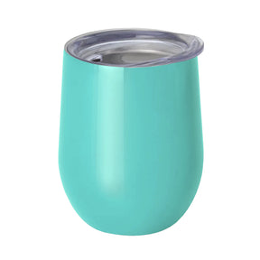 Mugs - Stemless Wine Glasses With Lid - 12oz - LIGHT BLUE - Longforte Trading Ltd