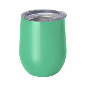 Mugs - Stemless Wine Glasses With Lid - 12oz - MINT GREEN - Longforte Trading Ltd