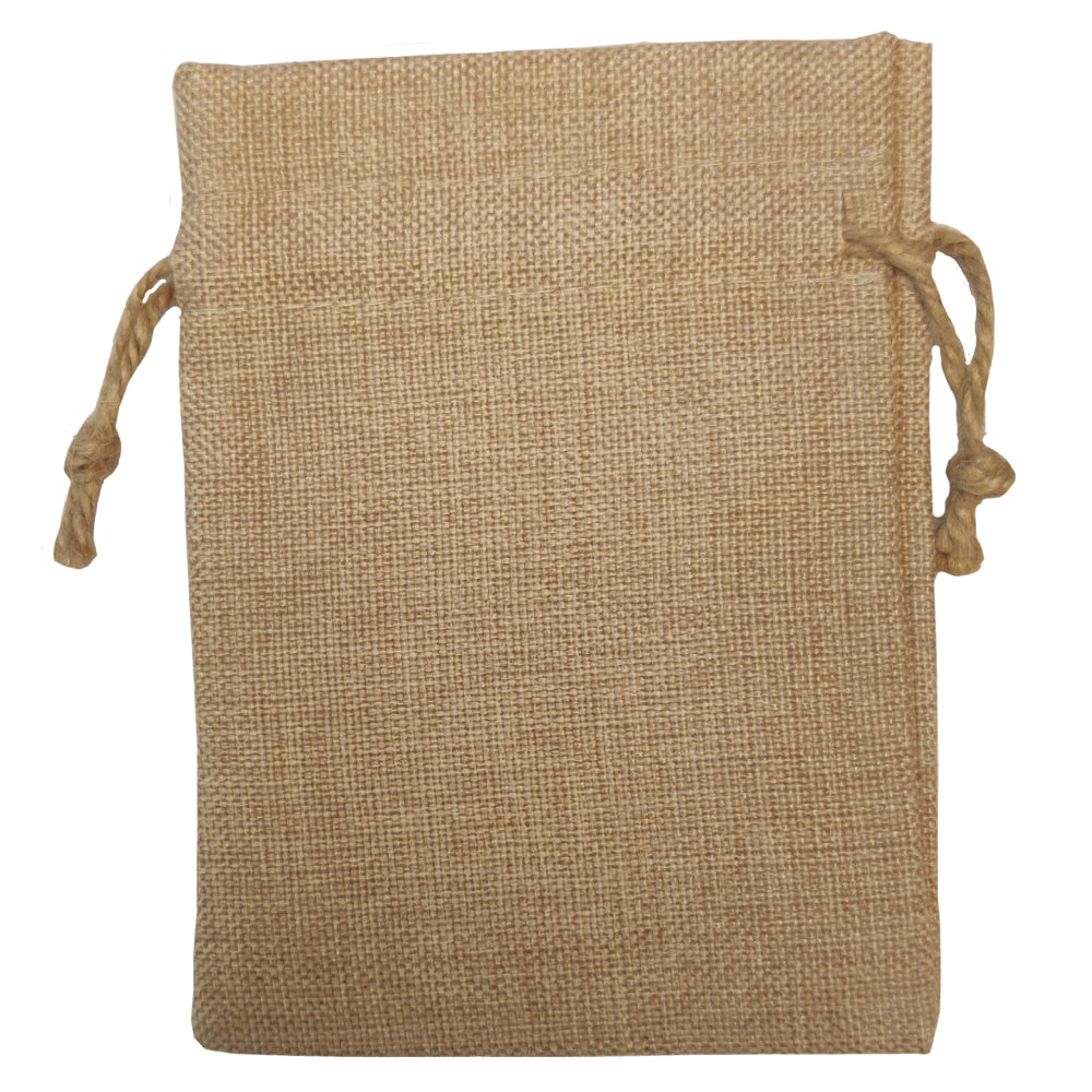 FULL CARTON - 100 x BURLAP Bags - DOUBLE DRAWSTRING - 9cm x 14cm - Longforte Trading Ltd