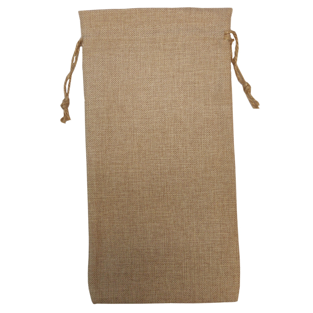 FULL CARTON - 100 x BURLAP WINE BOTTLE BAGS - 17cm x 34cm - Longforte Trading Ltd