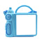 Lunchbox - Kunststoff - Trinkflasche und Tragegriff - Blau
