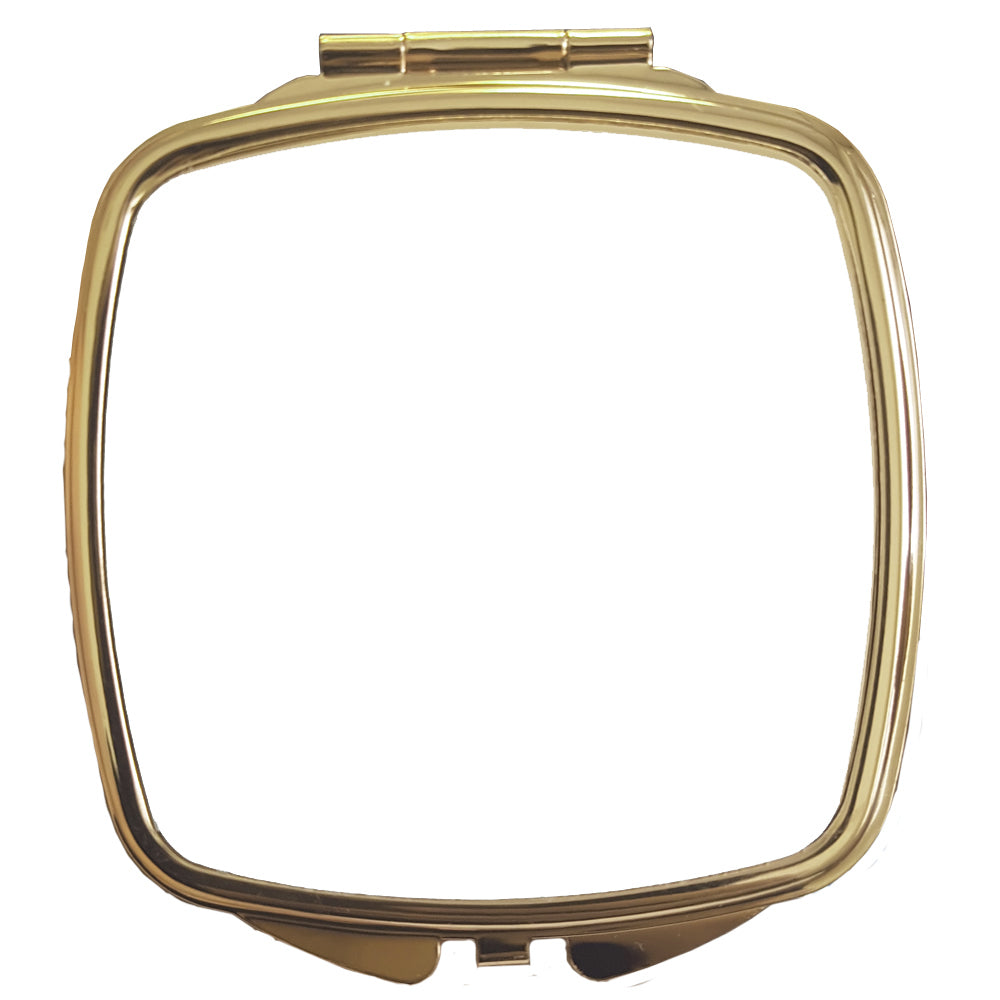 10 x Miroir Compact - Deluxe CLASSIC GOLD - Carré Incurvé