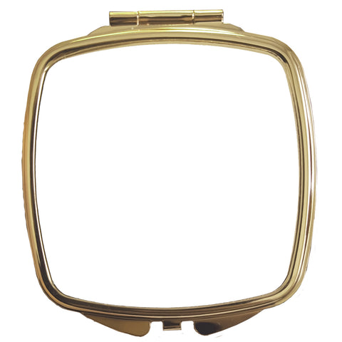 10 x Taschenspiegel - Deluxe CLASSIC GOLD - Gebogenes Quadrat