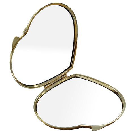 10 x Compact Mirror - Deluxe Classic Gold - Heart