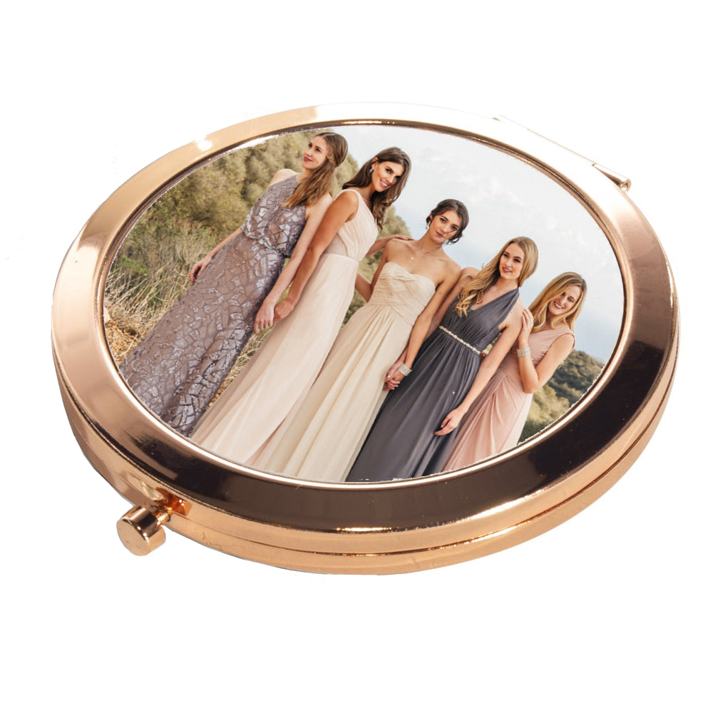 FULL CARTON - 200 x Compact Mirrors - Rose Gold with Push Button - Round - Longforte Trading Ltd