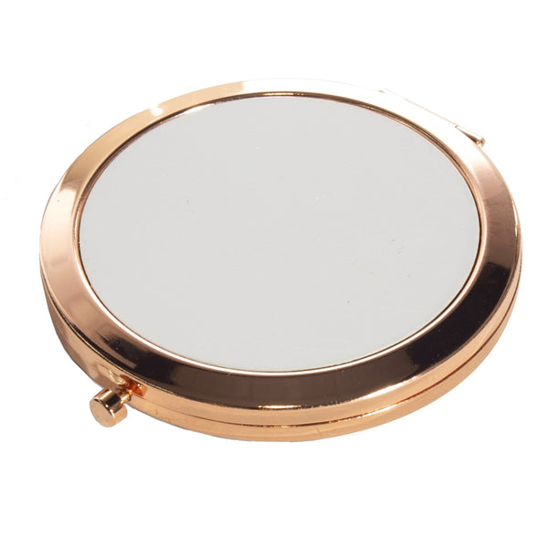 10 x Compact Mirror - Rose Gold with Push Button - Round - Longforte Trading Ltd