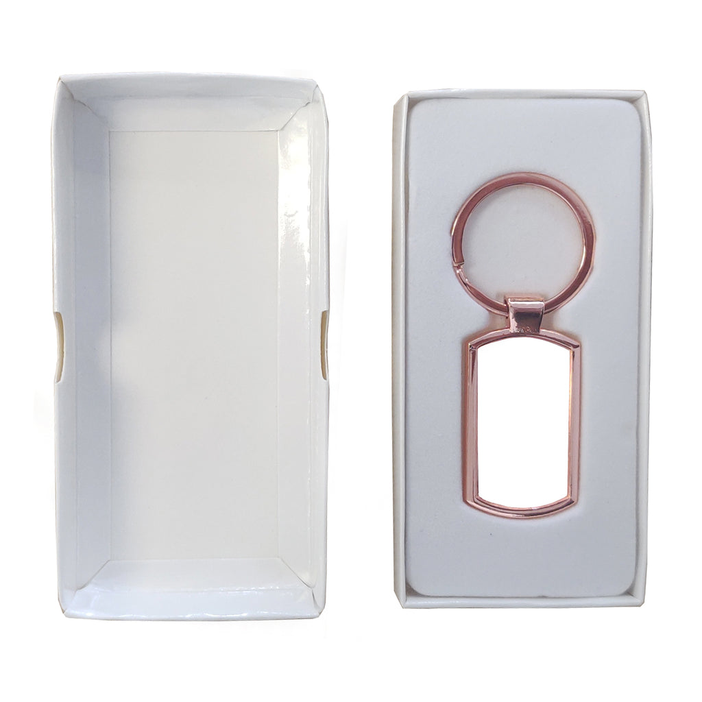Porte-clés - 10 x Porte-clés en métal par sublimation OR ROSE - Oblong