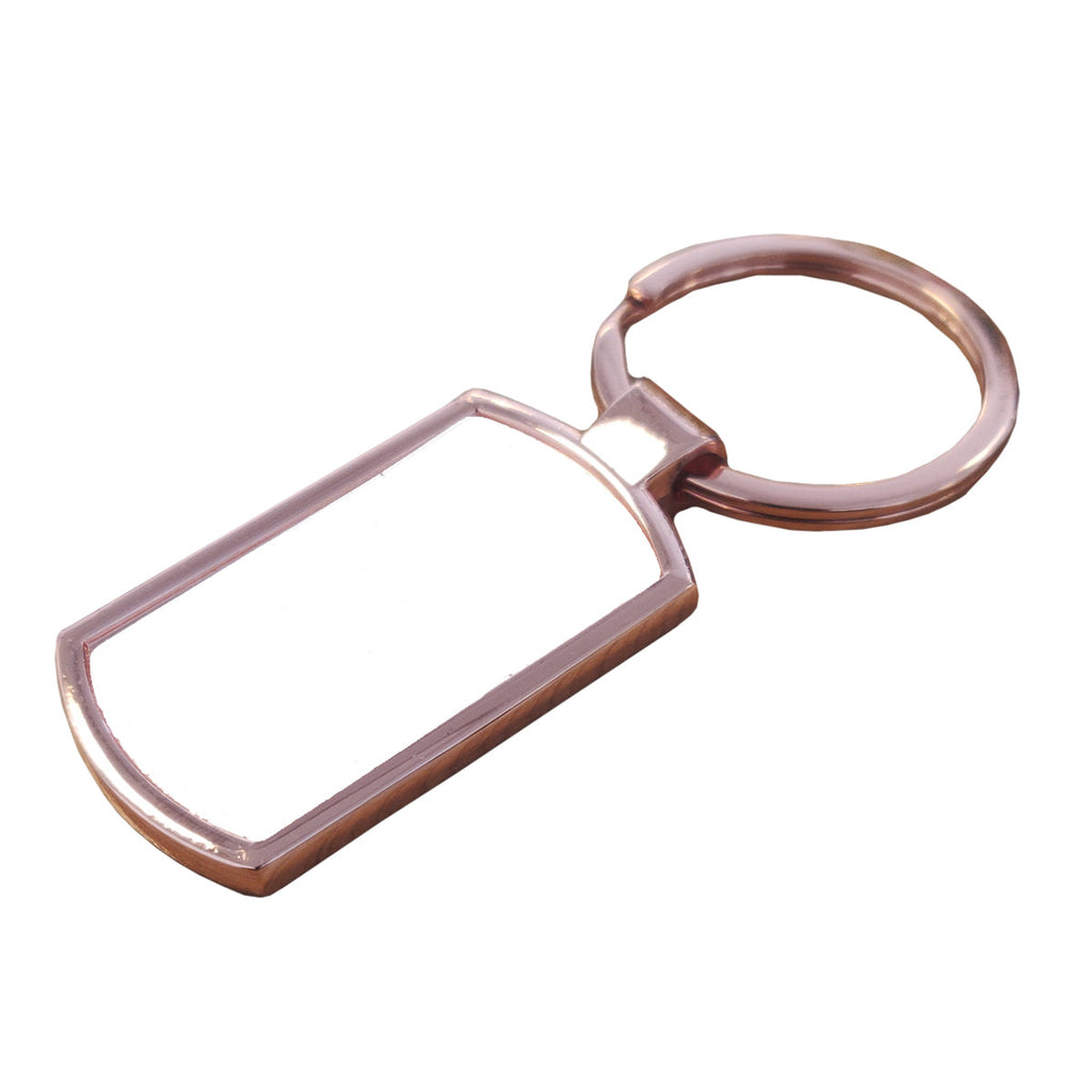 CARTON COMPLET - 200 x Porte-clés en métal par sublimation OR ROSE - Oblong