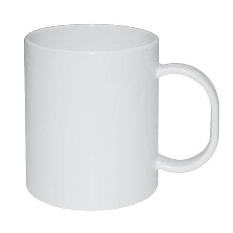 FULL CARTON - 48 x GLOSSY FINISH Plain White Mugs - Polymer Mugs