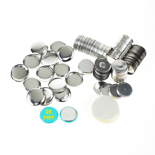 100 Stück Blanko-Komponenten zur Herstellung von Buttons (25 mm) mit Magnet