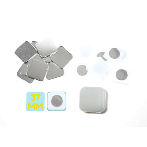 37mm x 37mm Square Badge Making Components with Magnet, pack of 100