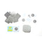100 Stück Blanko-Komponenten zur Herstellung von quadratischen Buttons (37 x 37 mm) mit Magnet
