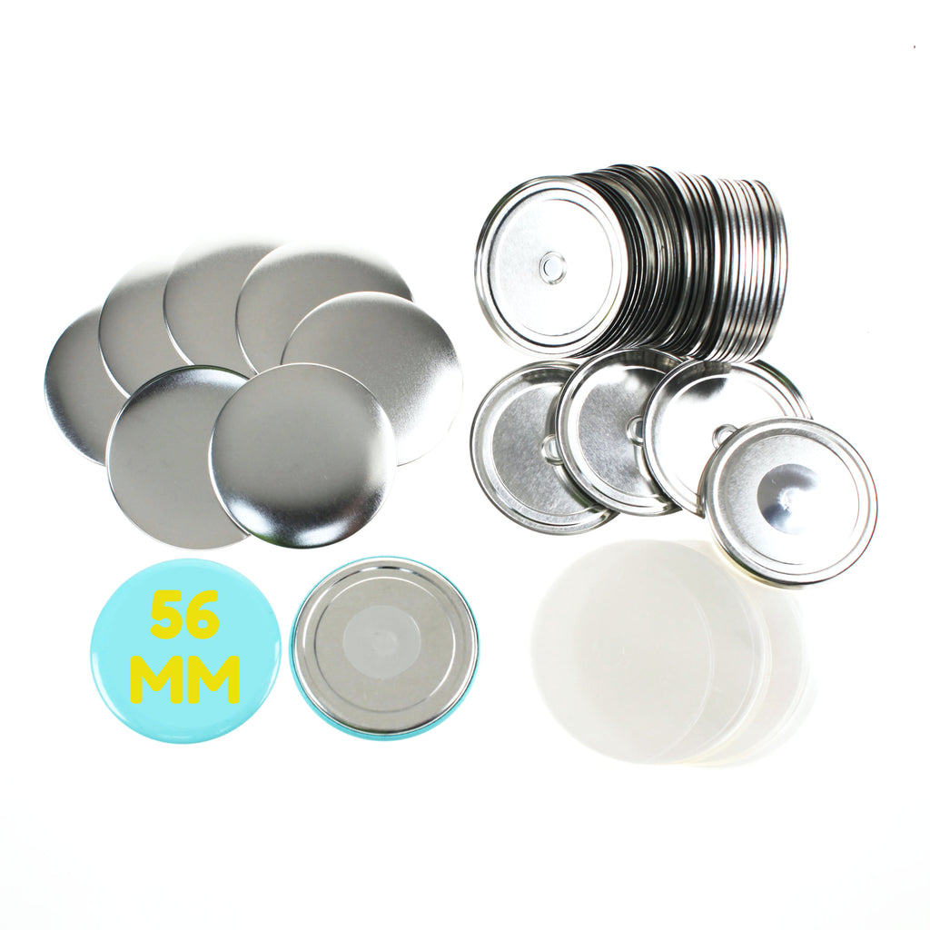 Pack of 100 Blank 56mm Badge Making Components with Magnet