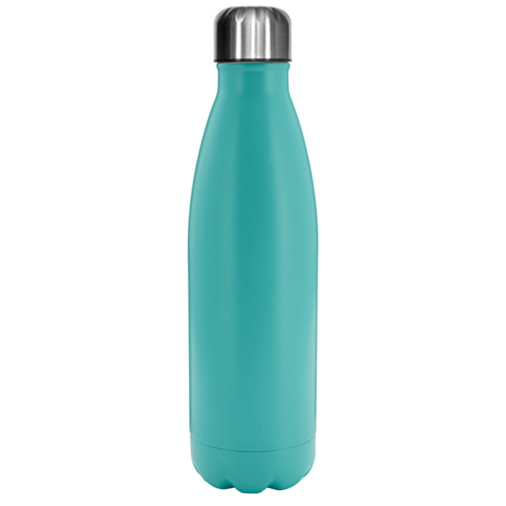 VOLLER KARTON - 50 x Bowling-Wasserflasche aus doppelwandigem Edelstahl - FARBIG - 500 ml - Aqua