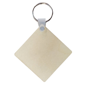 Square Sublimation Plywood Keyring, pack of 10