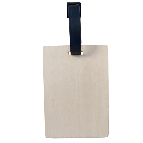 10 x PLYWOOD Luggage Tags Rectangle - Double-Sided -