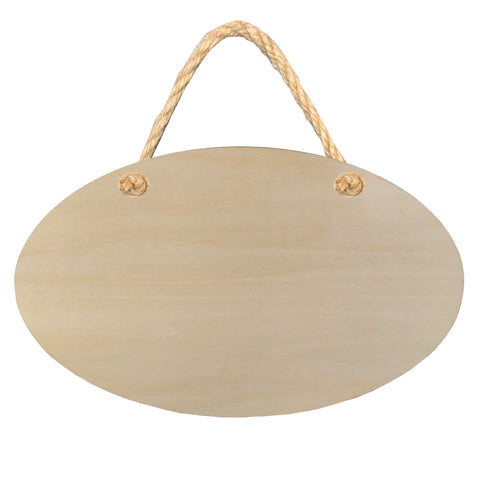 Hanging Sign - PLYWOOD - Double Sided Oval - 25.5cm x 15cm