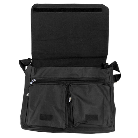Bags - LARGE SHOULDER BAG with POCKETS - 38cm x 30cm - BLACK - Longforte Trading Ltd