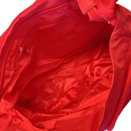 Bags - LARGE SHOULDER BAG with POCKETS - 38cm x 30cm - RED - Longforte Trading Ltd