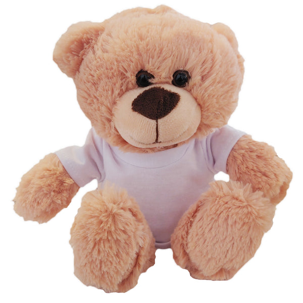 Plüschtiere - Cremefarbener Teddybär mit bedruckbarem T-Shirt