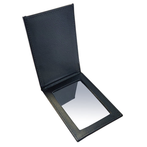 PU - Klappbarer Taschenspiegel - Klein - Schwarz