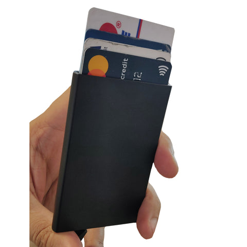 Taschen & Geldbörsen - PU - Klappbarer 7-Karten-Kartenhalter - Schwarz