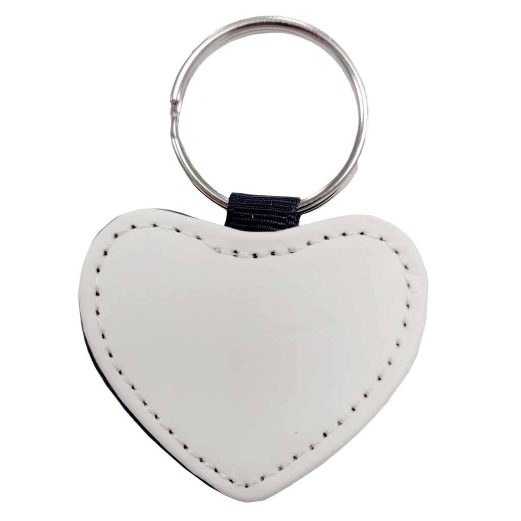 Keyring - 10 x Plain White PU Keyring - Heart | Longforte – Longforte ...