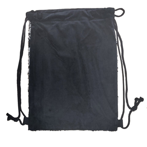 Bags - Sequin DRAWSTRING Bag - 38.5cm x 30cm - BLACK