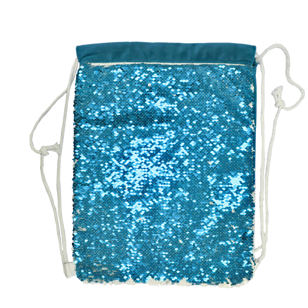 Bags - Sequin DRAWSTRING Bag - 38.5cm x 30cm - LIGHT BLUE - Longforte Trading Ltd