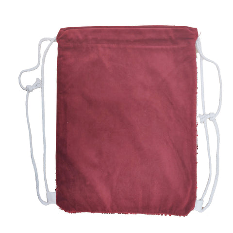 Bags - Sequin DRAWSTRING Bag - 38.5cm x 30cm - RED